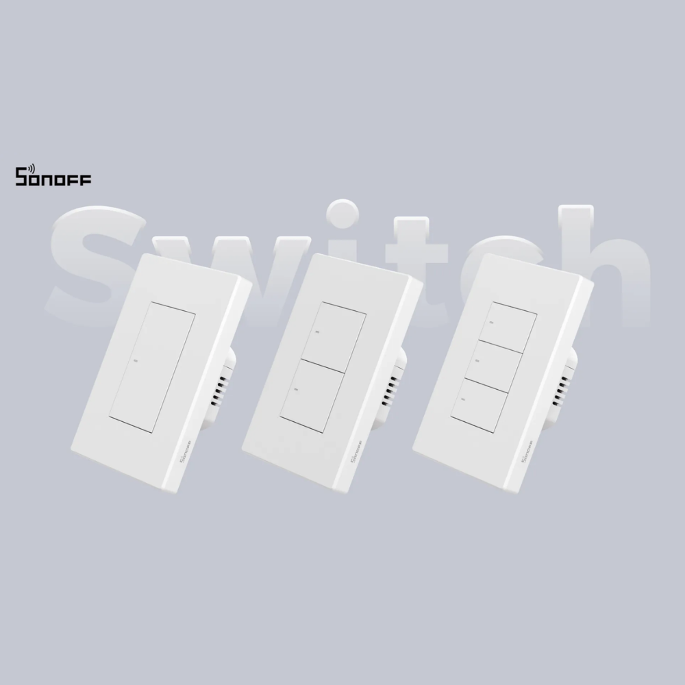 Sonoff M5 Matter 智慧牆壁開關,現代簡約設計,無需額外網關即可透過 Apple Home 或 Google Home 遠端控制。