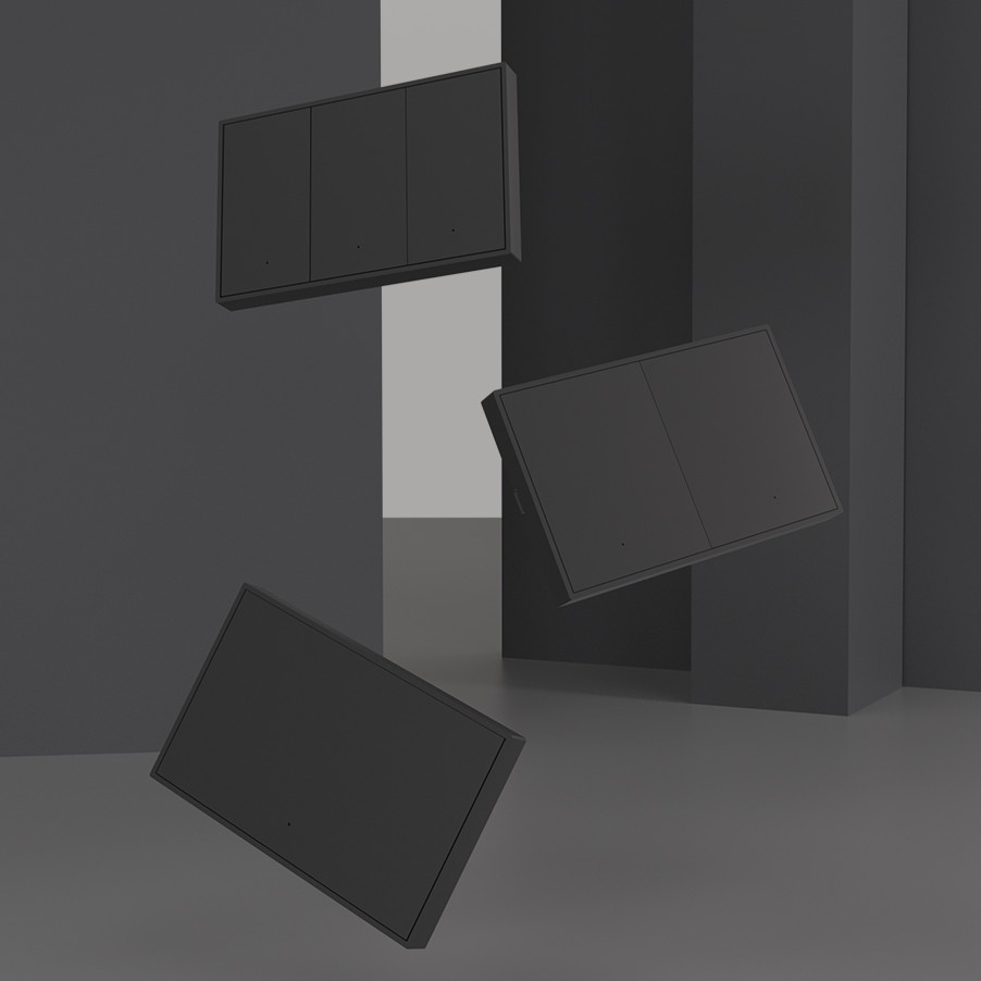 Zemismart K606 Matter 智慧開關，提供從單鍵到三鍵的完整黑色系列，能彈性搭配，滿足您家中任何空間的開關需求。